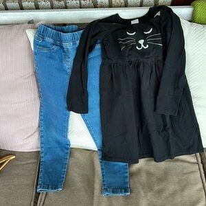 Set of Hannah Anderson, jeans and dress size 120Cm
